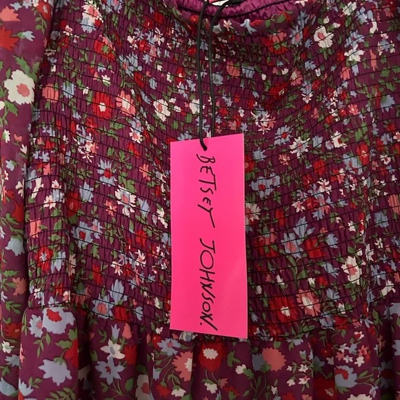 Betsey Johnson Pink and Purple Long Sleeve Ruffled Dress - Picture 3 of 4